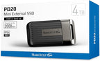 TEAMGROUP PD20 4TB Portable External Solid State Drive SSD Read up to 2000MB/s USB 3.2 Gen2x2 Type-C Waterproof Dustproof IP54 TPSEG5004T0C102