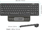 Arteck HB305-2 Universal Multi-Device Bluetooth Keyboard Ultra Compact Wireless Bluetooth Keyboard with Media Hotkeys for Windows iOS iPad OS Android Computer Desktop Laptop Surface Tablet Smartphone
