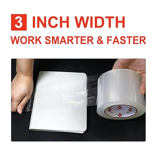 BOMEI PACK 3 inch Wide Clear Packing Tape, 3 inch x 110 Yards (330ft), Industrial Grade 3'' Heavy Duty Shipping Tape Refills for Box Office Moving, Packaging and Mailing