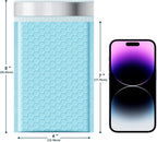 Poly Bubble Mailers 4x8 Padded Envelopes #000 50pcs, Self Seal Shipping Envelopes Padded Packaging for Small Business (Light Blue)