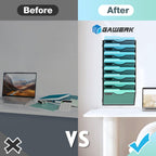 8-Tier Wall File Organizer Hanging Wall File Holder Wall Mount Paper Folder Organize, Mesh Magazine Document Mail Organizer Wall Organizer for Office School Home, Black