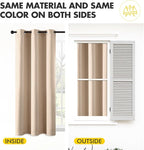 MIULEE Beige Blackout Curtains - Bedroom Window Treatment Curtains Thermal Insulated Room Darkening Drapes for Living Room Kitchen Grommet Top Light Blocking Drapery, 40 x 45 Inches Long, 2 Panels