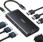 USB C Docking Station Dual Monitor Adapter for Dell HP, Laptop Docking Station 3 Monitors Quadruple Display USB C Hub Dongle to 4K HDMI+DisplayPort+VGA,3 USB2.0,100W PD, 8 in 1 Thunderbolt Dock