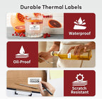 3 Rolls (1800Pcs) Thermal Labels, Phomemo 0.78'' x 0.39'' Stickers Compatible with Phomemo M220 M110 M108 M250 M260 M221 M120 M200 M150 Label Maker, Black on White