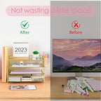 Desk Organizer and Accessories, 4-Tier Desktop File Organizer with Drawer and 2 Pen Holders, Office Desk Accessories for Office Supplies(Gold)