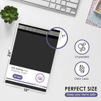 Black Large Poly Mailers 19x24 Inch | Strong Adhesive Self-Seal Mailer Bags | Tear, Tamper, Water Resistant Shipping Envelopes | Thick Strong polymailer Bags XL Clothing Shipping Bags | 100 Pcs Bulk