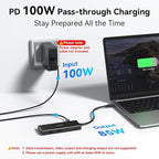 HODO USB C Docking Station Dual Monitor Adapter for Dell HP, Laptop Docking Station 3 Monitors Quad Display USB C Hub Dongle to 2 HDMI 4K,DP 8K, VGA,4 USB,PD, Adapter 9 in 1 Laptop Dongle