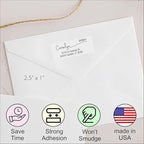 White Address Labels - Personalized Return Address Labels, Custom Printed Mailing and Shipping Labels for Envelopes, Packages, Business, Home Use (Joyful Script)