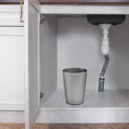 HOLDN’ STORAGE Small Trash Can - 1.58 Gallon Open Top Waste Bin, Compact Waste Can Perfect for Bathroom, Kitchen, Office, Dorm - Durable Garbage Can - Silver Brushed