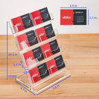 NIUBEE Acrylic Business Card Holder for Desk 4 Tier Clear Business Card Stand, Business Card Display for Office Exhibition, 520 Cards Capacity, 8 Slots