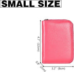 Easyoulife Genuine Leather Credit Card Holder Zipper Wallet With 26 Card Slots