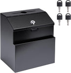 Suggestion Box with Slot and Lock Metal Wall Mounted Donation Box with 4 Keys