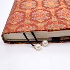 BLBMH A5 Book Covers for Paperbacks Fit for 5.5x8.4 inch Adjustable Book Sleeve Cover for Women Over 15 Soft Cloth Protector for Novels Notebook Journal - Flower Red