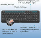 PHILIPS Professional Wireless & Bluetooth Keyboard - Standard-Layout Keyboards with 2.4GHz USB-Receiver, 3-Channel,Ergonomic & Quiet Design, Comfortable & Efficient for PC/Laptop/Pad