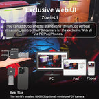 4K POV Box Camera PoE, ZowieCAM, Webcam, Simultaneously HDMI & SDI Output, RTSP/RTMP(s)/SRT, Standalone Live Streaming to YouTube/Twitch for Webcast, Meeting, Teaching & Gaming (CS)