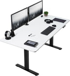 VIVO Electric Dry Erase 71 x 30 in Standing Desk, Memory Height Adjustment, 1B Series, Whiteboard Top Black Frame, DESK-KIT-1B7WE