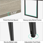 Tribesigns 8FT Conference Table, 94.48L x 47.21W x 29.52H Inches Boat Shaped Meeting Table with Rectangle Grommet, Modern Seminar Boardroom Table for Office Conference Room (Grey & Black, 8ft)