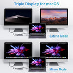 LIONWEI USB 3.0 to Dual HDMI Docking Station for Windows & macOS, USB C Adapter 2 Monitor Splitter for MacBook Pro/Air/M1/M2/Dell/HP/Lenovo/Surface