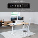 VIVO Electric 60 x 24 in Real Bamboo Standing Desk, Memory Height Adjustment, 1B Series, One-Piece Top, White Frame, DESK-KIT-1W6O