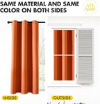 MIULEE Orange Blackout Curtains for Bedroom 72 Inches Long 2 Panels, Thermal Insulated Room Darkening Fall Drapes Grommet Noise Reduction Light Blocking Window Treatments Fall Decor W40 x L72 Inch