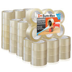 Sure-Max Premium Carton Packing Tape 1.8 mil 330 Feet (110 Yards) - Clear - 2 Cases (72 Rolls Total)