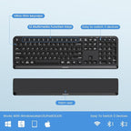PHILIPS Bluetooth Keyboard and Mouse Combo - Bluetooth 2.4Ghz Wireless Keyboard and Mouse,Ergonomic Design with Palm Rest,3-Device Connectivity, 5 DPI Mouse, Long Battery for Office & Home -Black