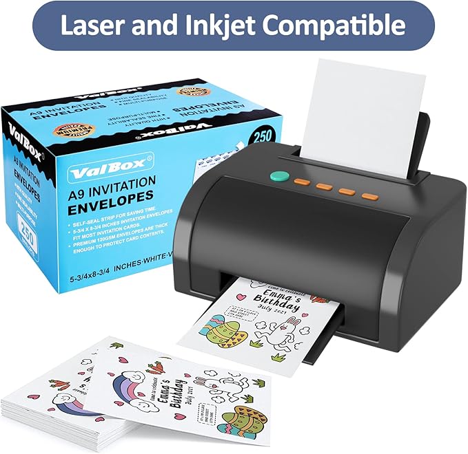 ValBox A9 Invitation Envelopes 250 Qty 5-3/4 x 8-3/4" White Envelopes Self Seal for Invitations, Photos, Wedding, Baby Shower Greeting Cards, Announcements - 5.75 x 8.75 Inches