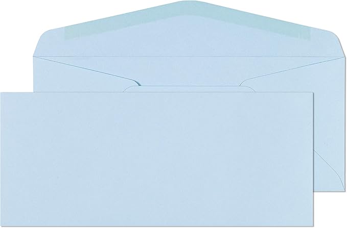 EnDoc #9 Colored Envelopes - 100 Pack - Blue Pastel Colore 3 7/8 x 8 7/8 envelope, Letter Size, For Home, Offices, Holiday, Invoices and Mailings