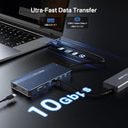 USB C Hub Docking Station Dual Monitor 2 HDMI 4K@60HZ,14 in 1 Laptop Docking Station 3 Monitor with 10Gbps(USB-c Video+Data,3*USB C,USB A) Ethernet,PD 100W,SD/TF,3.5mm Audio for Dell/HP/Lenovo