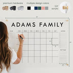 Personalized Clear Acrylic Calendar for Wall, Calendar Whiteboard for Wall, Dry Erase Wall Calendar, Wall Calendar Organizer System for Home (Block, Grey, 31"W x 23"H)