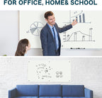 J&J worldwide Glass Dry Erase Board 6' x 4', Glass Whiteboard Magnetic, Large Frameless Glass White Boards for Walls, Includes Magnets, Marker Tray, Eraser for Office, Home, School