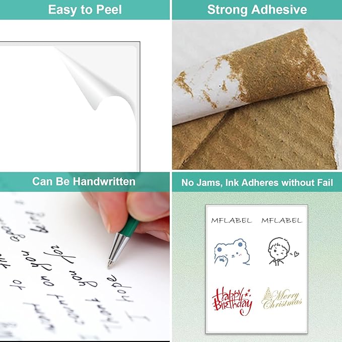 MFLABEL Full Sheet Sticker Label, Address Sticker, White Matte Label Paper, 8-1/2" x 11" Shipping Labels for Laser & Inkjet Printer (1500 Labels, 1500 Sheets)