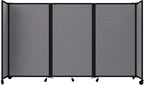 Versare Room Divider 360 Portable Wall Partition | Folding Panels | Large Freestanding Divider | Locking Wheels | Temporary Room Separator