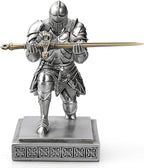Medieval Armored Warrior Knight Pen Holder Desk Organizers and Accessories Resin Pencil Holder Paperweight as Gift with a Cool Letter Opener for Desk (Silver)