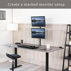VIVO Dual Vertically Stacked Monitor Desk Mount, Extra Tall Adjustable Stand for 2 Ultrawides up to 34 inches, 22 lbs Capacity, Black, STAND-V002T