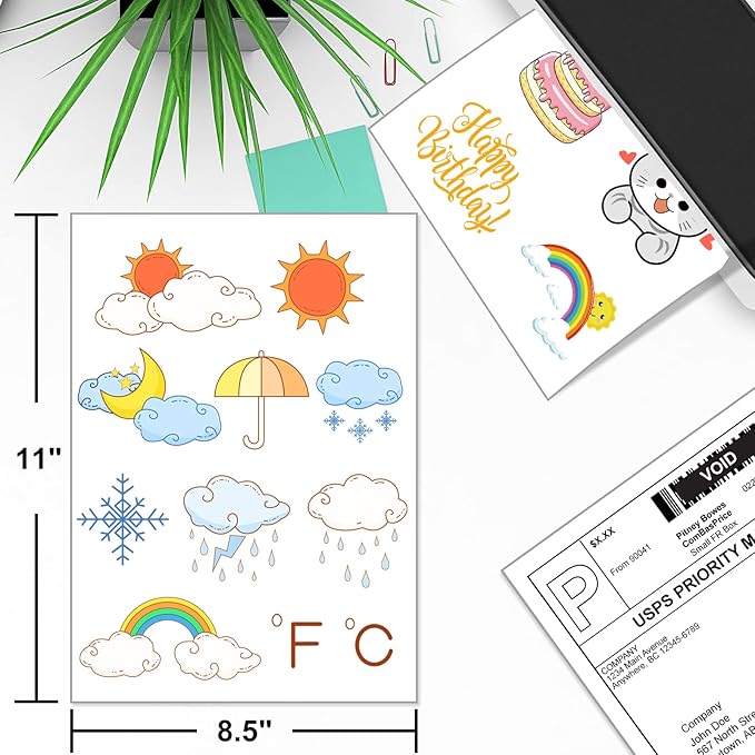 BESTEASY Sticker Paper 8.5" x 11" Full Sheet Label Stickers for Laser & Inkjet Printers, Self-Adhesive Paper Shipping Labels (1-up 1000 Labels)