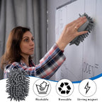 Sherr 24 Pcs Magnetic Whiteboard Eraser School Dry Erase Erasers Microfiber Shag Washable White Board Eraser for Chalk Classroom Home Office (Gray)