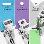 3 in 1 Badge Slot Hole Punch for ID Card: IMLIKE Handheld Card Puncher Suitable for PVC Material, Business Cards and Cardstock(1/8"×33/64" Slot Hole, 3/16" Round Hole and R5 Corner Rounder in one)