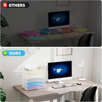 Marbrasse 2 Pack Desk Organizer with Handle, 6 Tier Paper Letter Tray, Mesh Desk File Organizer for Office, School and Home - Whtie