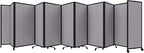 Versare Room Divider 360 Portable Wall Partition | Folding Panels | Large Freestanding Divider | Locking Wheels | Temporary Room Separator