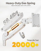 monTEK 17-57 Inch Dual Ultrawide Monitor Arm for Up to 59.4lbs Screen, Aluminum Heavy-Duty Gas Spring Vertical Stackable Curved Screen Adjustable Monitor Stand,75/100mm Vesa Mount, White