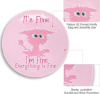 Pink Cat Mouse Pad, Funny Small Round Mouse Pads for Desk, Mini Travel Mousepad for Work Wireless Computer Laptop, Office Desk Accessories, 8.6 x 8.6 inch