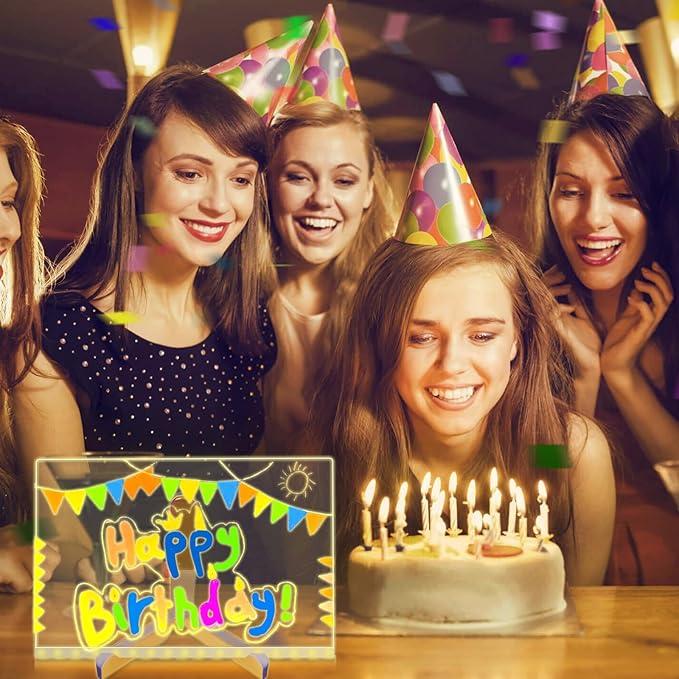 LED Note Board with 7 Colors, Light up Acrylic Message Board, Night Light outwards Writing Drawing Dry Erase Board, Personalized Note Board with Colors Large and 7 Pens for Kids (7.87x7.87inches)