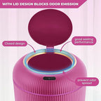 Pukomc Smart Sensor Wastebasket, Convenient and Hygienic Easy to Use, Technology Sensor Waterproof Wastebasket Plastic Trash can for Kitchen, Bathroom, Bedroom, Living Room, Office and Outdoor Pink