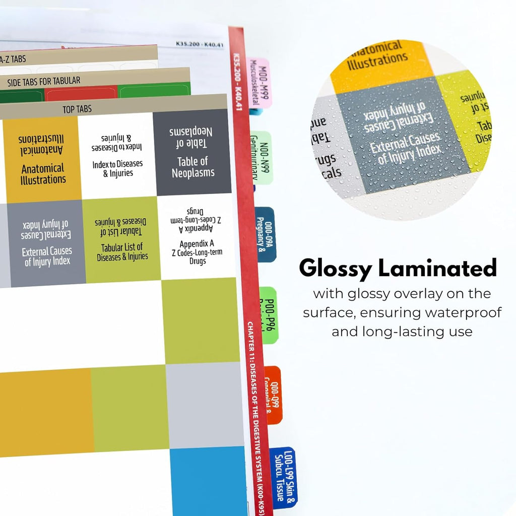 Index Tabs for ICD-10-CM 2025 Expert Codebook - Easy Navigation for Medical Coding Books (for AAPC Version)