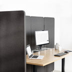 VIVO Freestanding 24 x 66 inch Privacy Panel, Cubicle Divider, Acoustic Wall Partition, Single 24 inch Panel with 2-Sided Zipper Attachment System, Dark Gray, PP-1-T024D