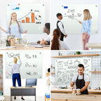 H-Qprobd Glass White Board for Wall Dry Erase Board 48" x 32" (2pcs) Magnetic Presentation Whiteboard for Home, Office and School