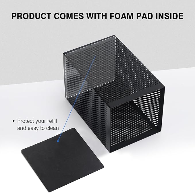 Comix Mesh Pen Holder Desk, Wire Pencil Holder with Foam Pad and Non-Slip Bottom Office Supplies Desk Organizer for Home Office School, 2 Packs