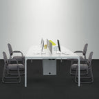 CLATINA Waiting Room Guest Chair with Bonded Leather Padded Arm Rest for Office Reception and Conference Desk Black with Sled Base Grey 4 Pack