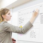 VUSIGN Magnetic Dry Erase Calendar White Board for Wall, 30"x20" Calendar Whiteboard, White Wood Style Frame, Includes 2 Magnets and 5 Markers